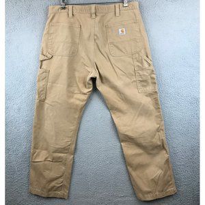 Men’s Carhartt Relaxed Fit Twill Utility Work Carpenter Tan Pant Size 38 x 30
